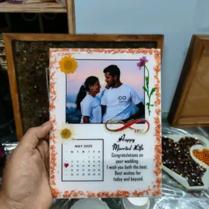 6x8 Inch Acrylic Wedding Theme Resin Art Frame