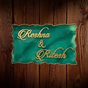 9x12 Inch Name Plate with Green Base Resin Art Frame