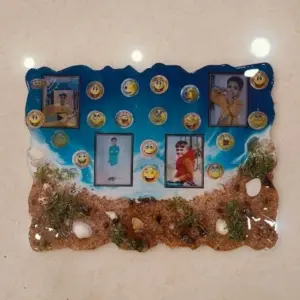 9x12 Inch Sea Theme Resin Art Frame with Smilies and Photograph