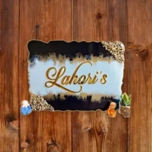 9x12 Inch Name Plate with Black and White Stone Base Resin Art Frame