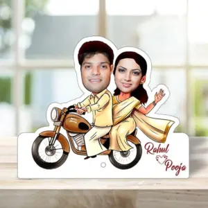 ACC07 Couple on Bullet Caricature Cartoon Frame