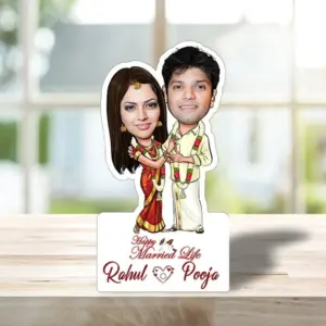 ACC12 Couple with Garland Caricature Cartoon Frame