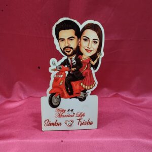 ACC14 Couple on Vespa Personalized Caricature Cartoon Frame