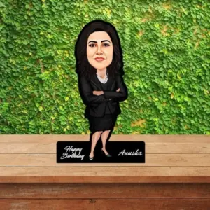 ACC17 Working Lady Caricature Cartoon Cutout Frame