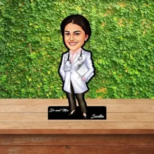 ACC18 Lady Doctor Caricature Cartoon Cutout Frame