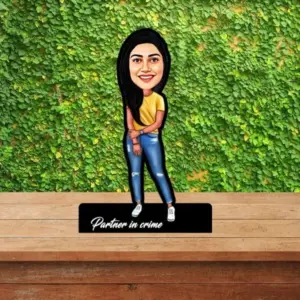 ACC19 Torn Jeans Lady Caricature Cartoon Cutout Frame
