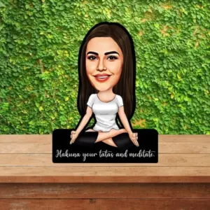 ACC22 Yoga Women Caricature Cartoon Cutout Frame
