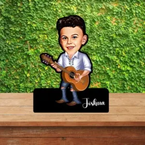 ACC32 Guitarist Kids Caricature Cartoon Cutout Frame