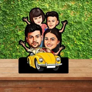 ACC35 Family of 4 Caricature Cartoon Cutout Frame