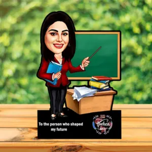 ACC38 Lady Teacher Caricature Cartoon Cutout Frame
