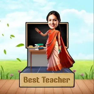 ACC39 Best Lady Teacher Caricature Cartoon Cutout Frame