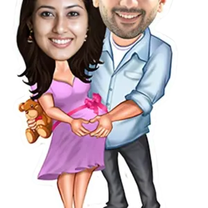 ACC46 Pregnancy Mom and Dad To Be Personalized Caricature Gift