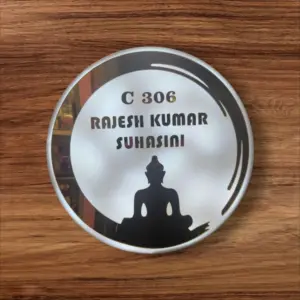 Buddha LED House Name Board for spiritual entrance décor