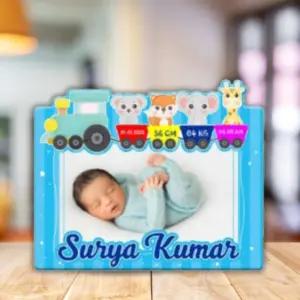 Baby Memory Cutout Frame Blue 001 A3 Personalized Baby Gift