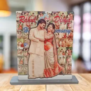 Mosaic Background with Couple Cutout Customized Frame Personalized Romantic Gift