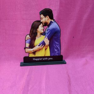 Happier With You Customized Cutout Frame Personalized Romantic Gift