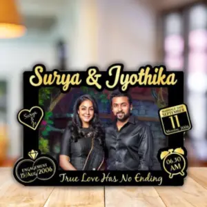 Couple Memory Cutout Frame Black Gold A4 Personalized Romantic Gift