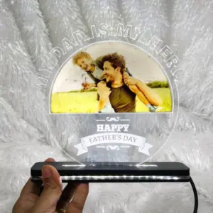My Dad Is My Hero Single LED Acrylic Frame Personalized Dad Gift