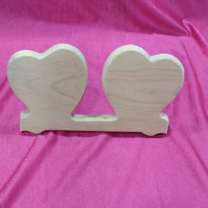 Personalized 7x12 Inch Engraved Wooden Double Heart Shape Customized Plaque