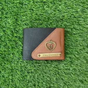 Premium flap wallet in black and tan brown dual-tone colour for men