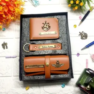 Gents 3 Pc Wallet Combo Tan Brown