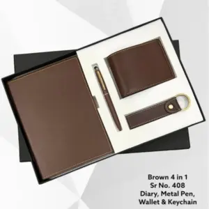 Gents 4 in 1 Wallet Combo Dark Brown
