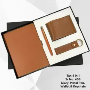 Gents 4 in 1 Wallet Combo Tan Brown