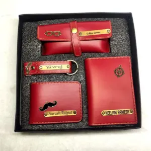 Gents 4 Pc Wallet Combo Red