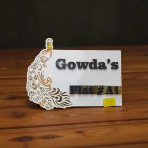 Peacock Acrylic House Name Board for entrance décor