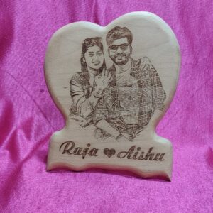 Personalized 6x7 Inch Butterfly Heart Engraved Wooden Plaque