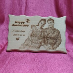 Personalized 6x8 Inch Zigzag Engraved Wooden Plaque