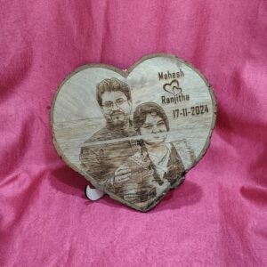 Personalized 8x8 Inch Heart Shape Engraved Wood Plaque