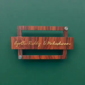 Russ Gold MDF Wood Minimalistic House Name Board