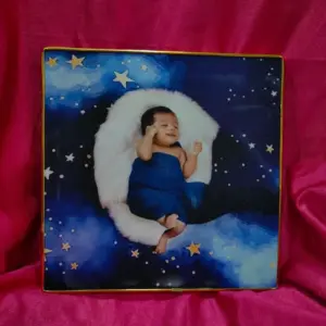 10x10 inch square golden beeding photo frame for elegant home wall décor