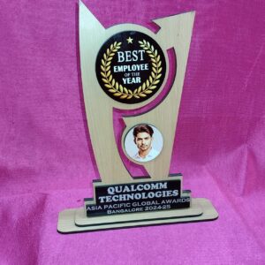 MDF Trophy MWM-05 wooden award for corporate and school recognition ceremonies