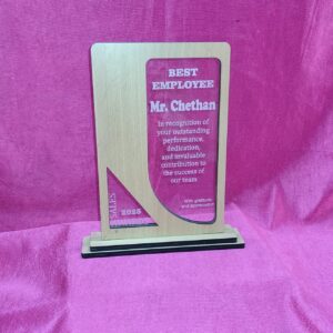 MDF Trophy MWM-09 wooden award for corporate and school recognition ceremonies