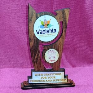 MDF Trophy MWM-13 wooden award for corporate and school recognition ceremonies