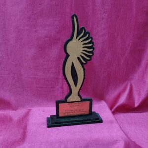 MDF Trophy MWM-08 wooden award for corporate and school recognition ceremonies