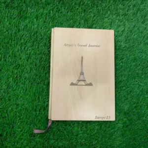 Personalized engraved bamboo diary notebook for writing, journaling, and gifting