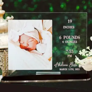 Baby Acrylic Frame personalized LED baby décor