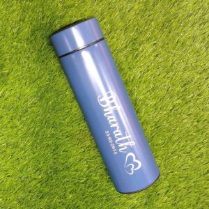 Engraved Temperature Bottle Blue Colour Personalized Smart Bottle