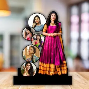 5 Rounds 1 Standing Pic Customized Cutout Frame Personalized Gift