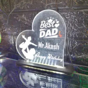 Dad Acrylic Frame personalized LED photo décor