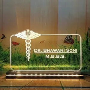 Doctor Acrylic Frame personalized LED clinic décor