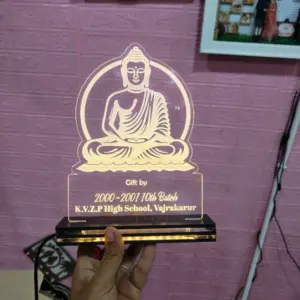 Buddha Acrylic Lamp with glowing 3D illusion LED lighting