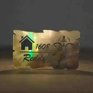 Gold Vinyl Engraved House Name Board for entrance décor