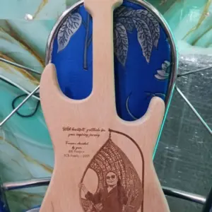 Personalized Engraved Guitar Shaped Wooden Plaque
