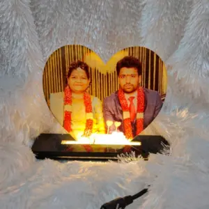 Wide Heart Sublimation Acrylic LED Table Frame Personalized Photo Lamp