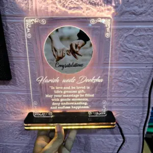 Wedding Acrylic Frame personalized 3D illusion décor