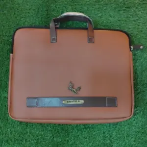 Stylish tan brown laptop sleeve bag with protective design for laptops